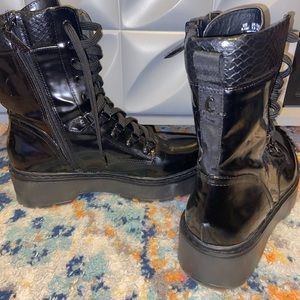 Brand New Patent leather combat boots